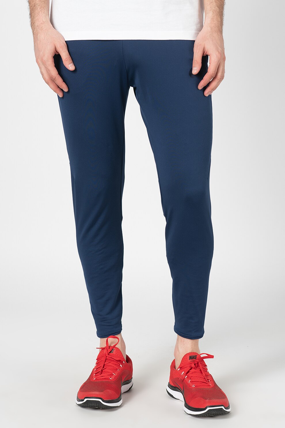Nike, Pantaloni cu buzunare cu fermoar si tehnologie Dri-Fit, pentru fotbal, Albastru marin, L