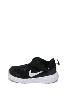 Nike, Pantofi sport din material usor cu garnituri de piele, Revolution 5 TDV, Negru Nike, Pantofi sport din material usor cu garnituri de piele, Revolution 5 TDV, Negru