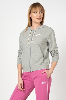 Nike, Hanorac cu fermoar Gym Vintage, Gri/Alb Nike, Hanorac cu fermoar Gym Vintage, Gri/Alb