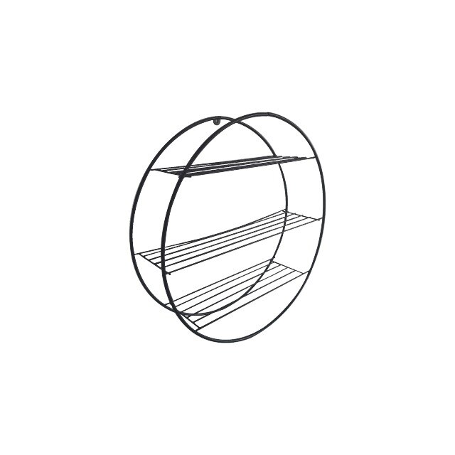 Raft de perete, 3 polite, negru, Emka