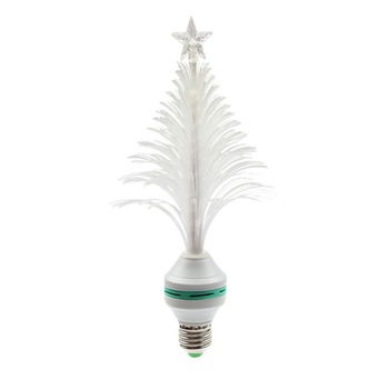 Bec din fibra optica colorata, in forma de brad de Craciun Bec din fibra optica colorata, in forma de brad de Craciun
