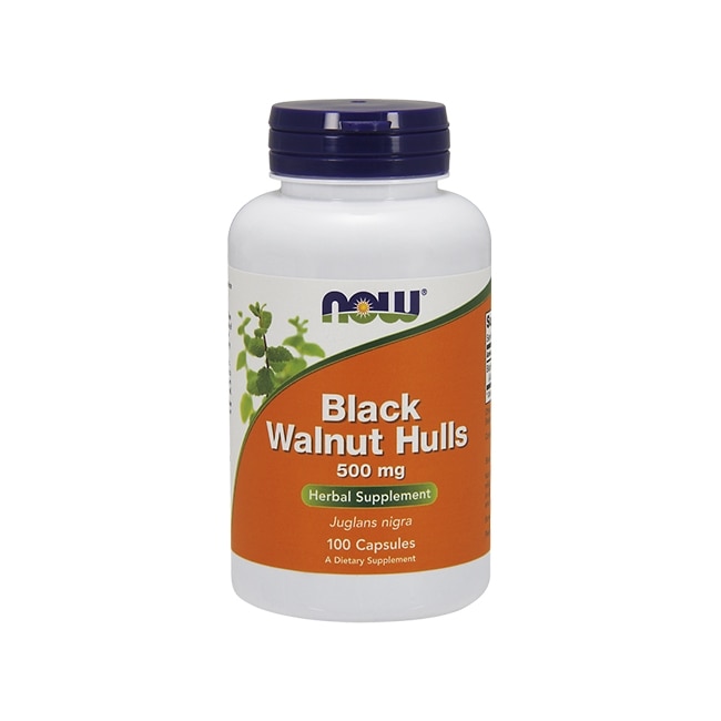Supliment alimentar Black Walnut Hulls, Now, 500 mg, 100 de capsule