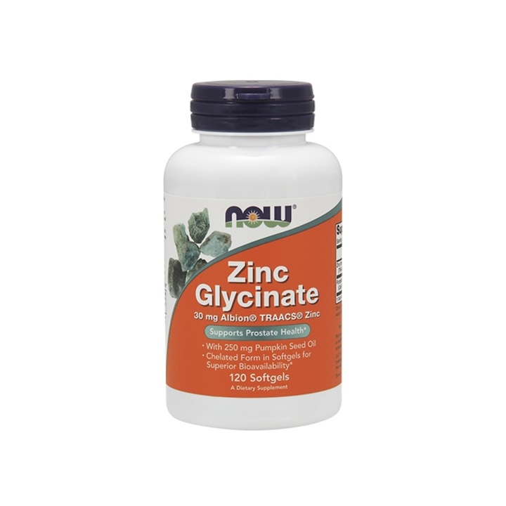 Zinc Glycinate NOW 30mg. / 120 Softgels