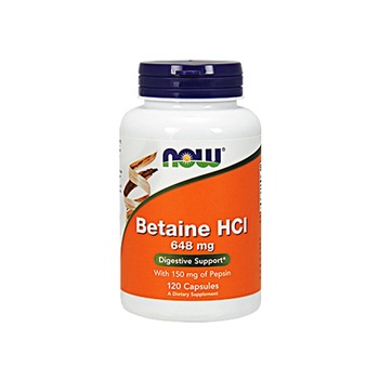 Supliment nutritiv Betaina HCL Now, 120 de capsule Supliment nutritiv Betaina HCL Now, 120 de capsule