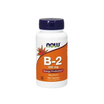 Supliment nutritiv Now, Vitamina B-2, 100mg, 100 capsule Supliment nutritiv Now, Vitamina B-2, 100mg, 100 capsule