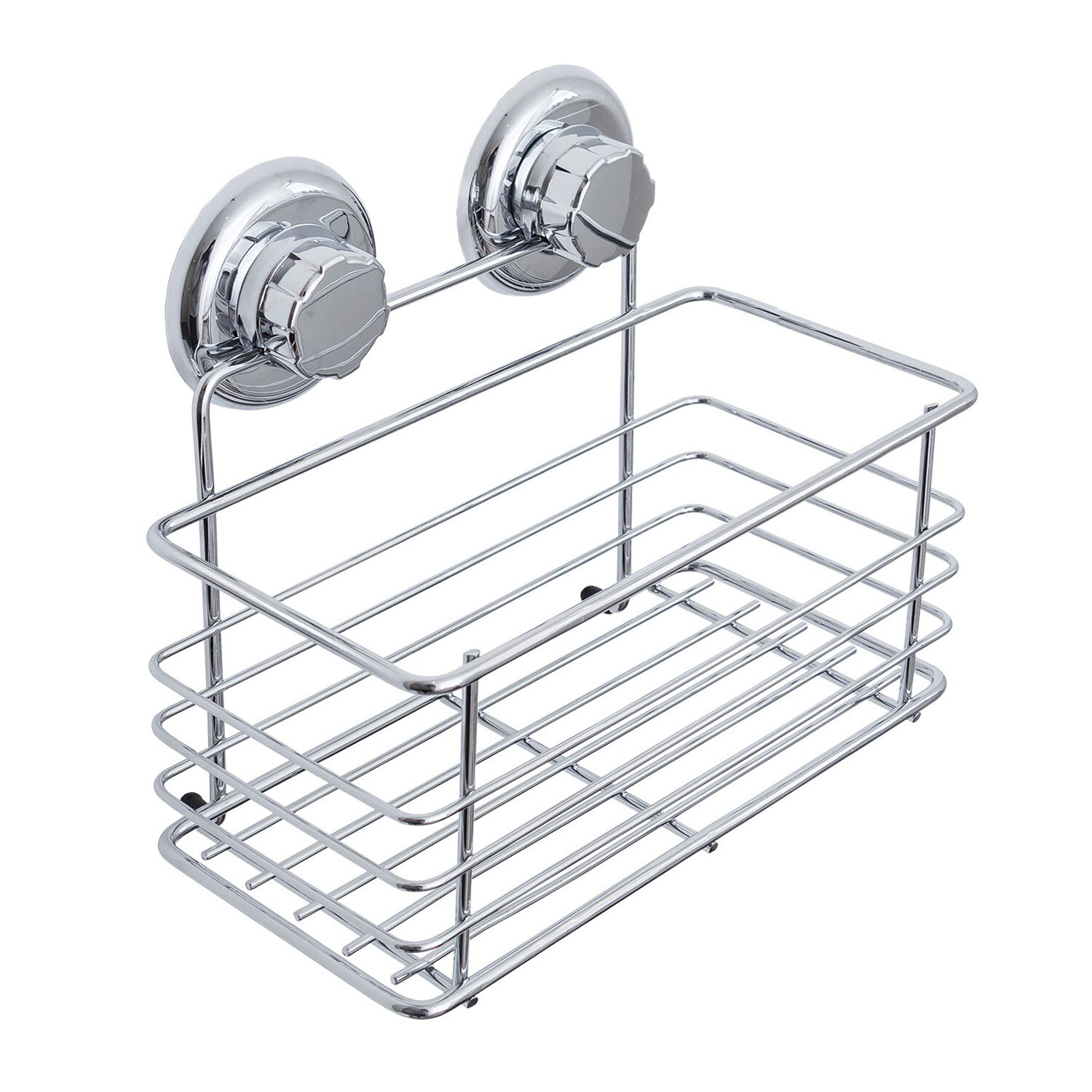 Etajera baie Vena Megalock, cu ventuza din otel cromat, Tatkraft, sustinere 16kg
