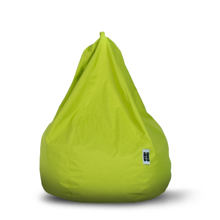 Topcho babzsákfotel nagy körte, outdor vízálló anyagból, élénk zöld, kivehető tok, töltött polisztirol gyöngyökkel