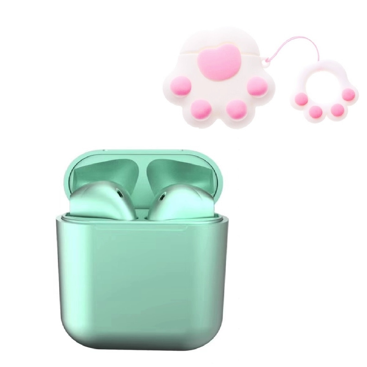 Casti Wireless prin Bluetooth, The Phone Closet, compatibile Android si iOS, Verde