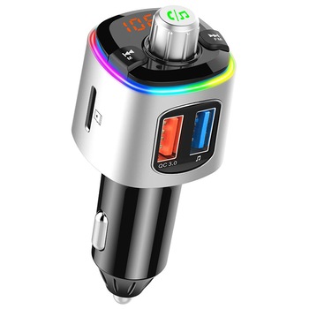 Modulator FM Gemevo® Bluetooth 4.2, Transmitator FM cu functie de incarcator auto quickcharge 3.0 Modulator FM Gemevo® Bluetooth 4.2, Transmitator FM cu functie de incarcator auto quickcharge 3.0