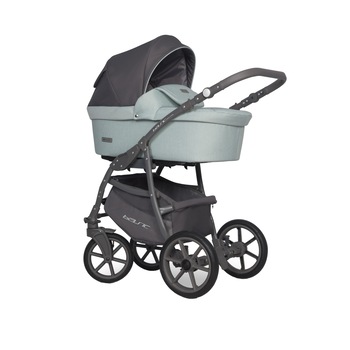 Carucior 3 in 1 RIKO Basic Plus Pastel Basil, Gri/Verde Carucior 3 in 1 RIKO Basic Plus Pastel Basil, Gri/Verde