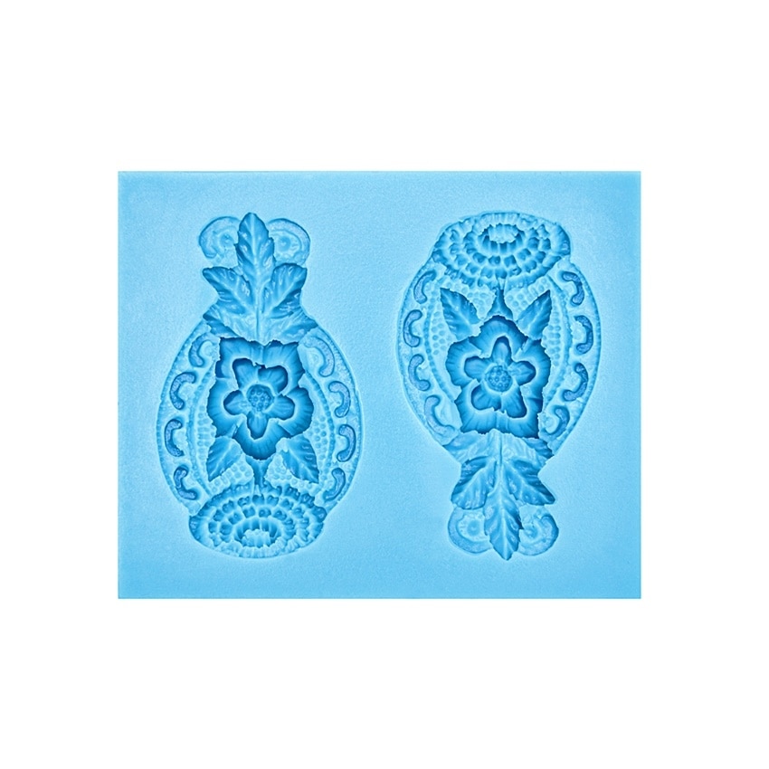 Forma de turnat din silicon DIY - 2 flori decor,. 7.5 x 6 x 1 cm