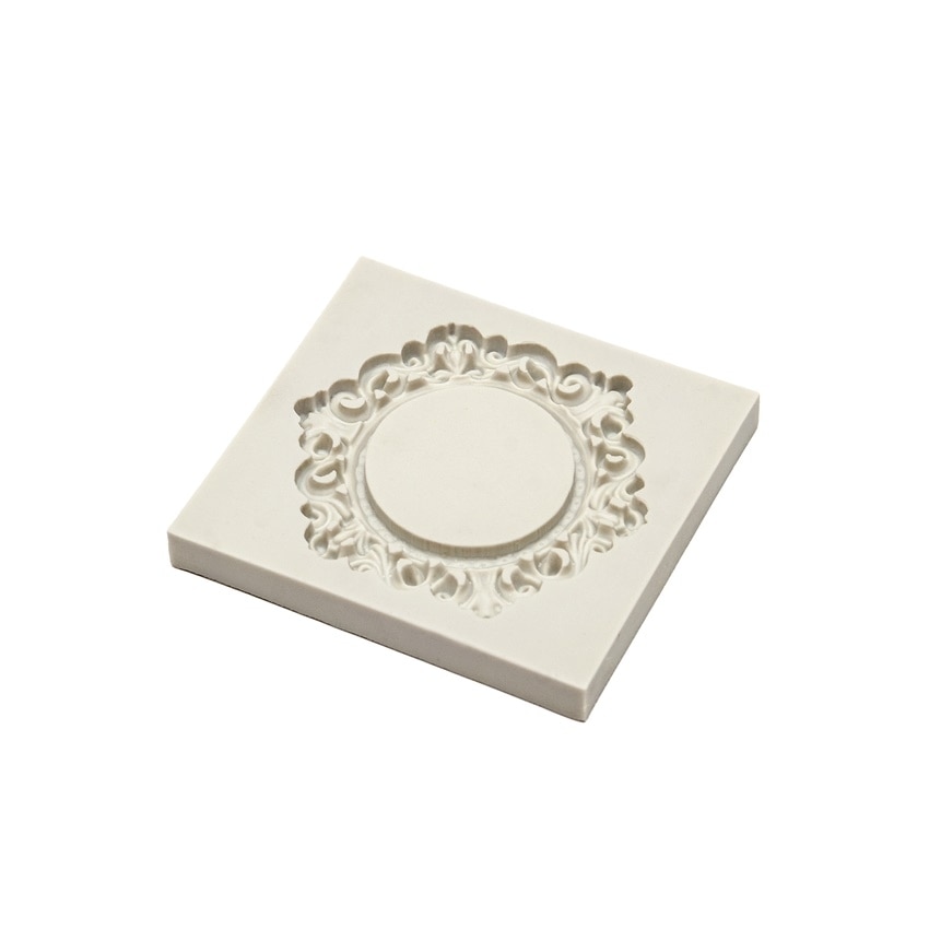 Forma de turnat din silicon DIY - ornament rotund, 7.5 x 7 x 1 cm
