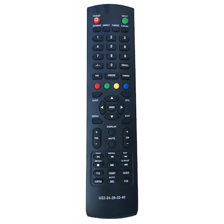 Telecomanda pentru Tv, Compatibila Utok, U22FHD1, U24FH1, U24HD1, U28HD1, U32HD1, U32HD2, U32HD6, U40FHD2, U40FHD3, neagra