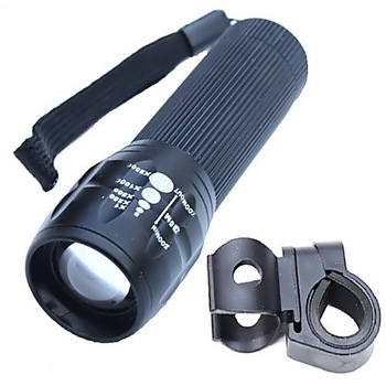 Lanterna LED Zoom pentru bicicleta, baterii incluse Lanterna LED Zoom pentru bicicleta, baterii incluse