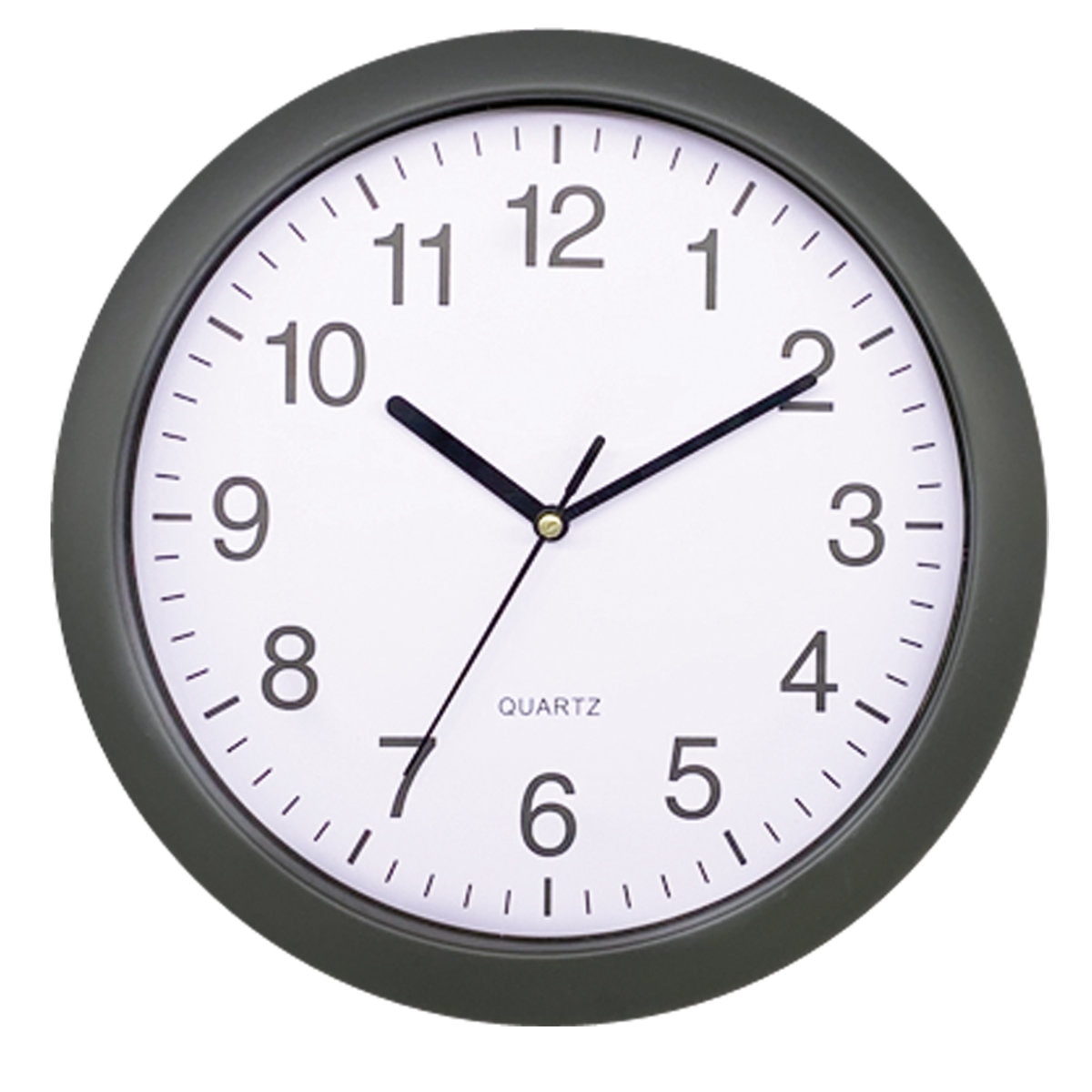 Ceas de perete Platinet 45010 , model Rainbow, mecanism Non-Ticking, cadran gri, fond alb, 273x40mm