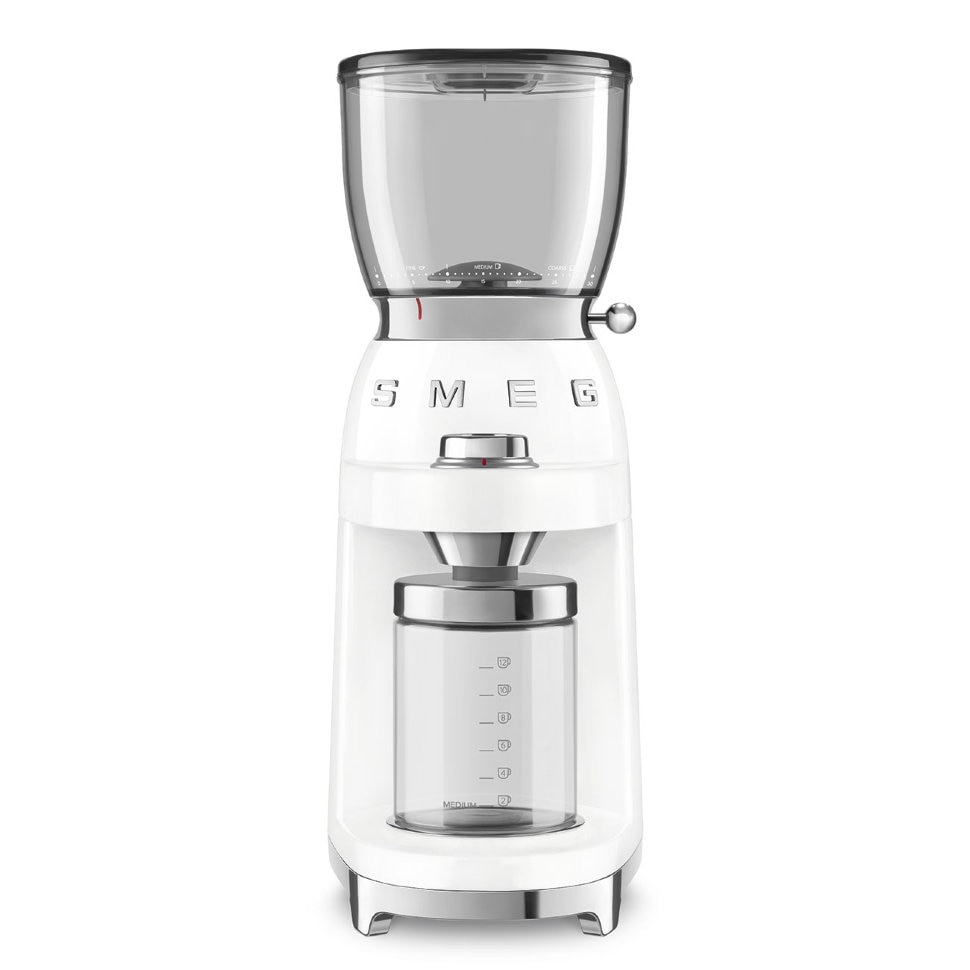 Rasnita de cafea Smeg CGF01WHEU, 150 W, 130 g, Alb