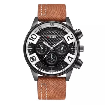 Ceas barbatesc PREMIUM casual, elegant Quartz O.T.Sea Q130 maro, curea piele, afisaj analog Ceas barbatesc PREMIUM casual, elegant Quartz O.T.Sea Q130 maro, curea piele, afisaj analog
