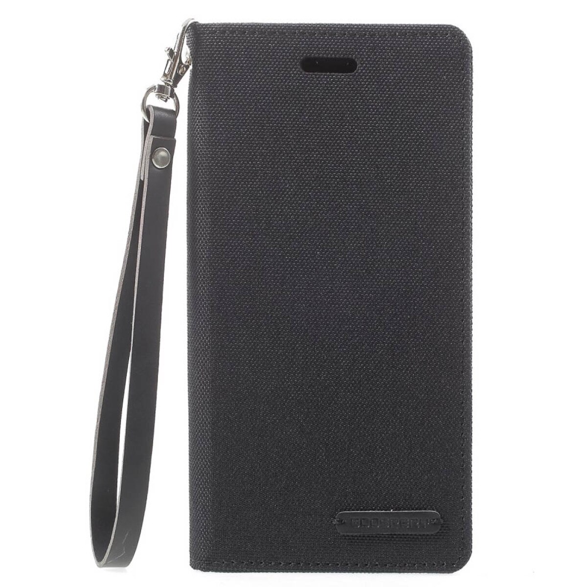 Husa Canvas iPhone X/Xs 5.8'' Stand Wallet Goospery Neagra