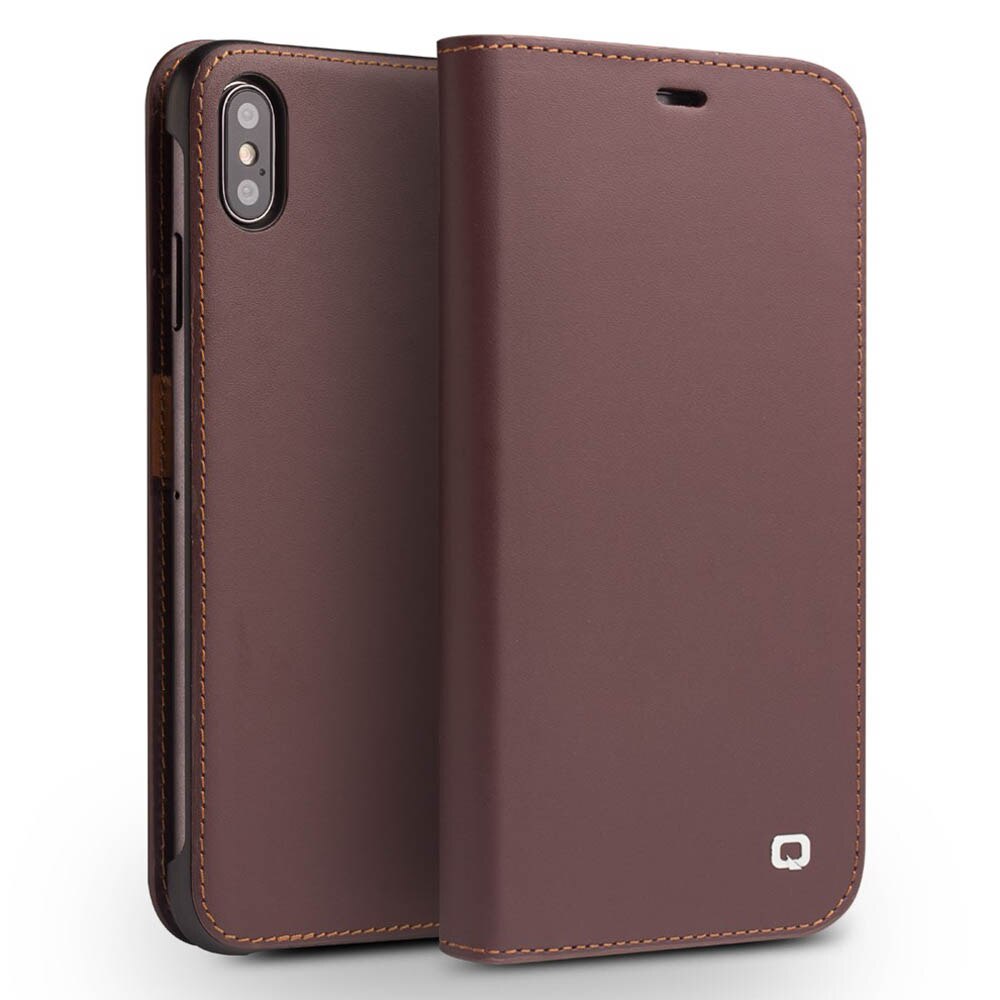 Husa piele iPhone XS Max 6.5'' Classic Maro Qialino