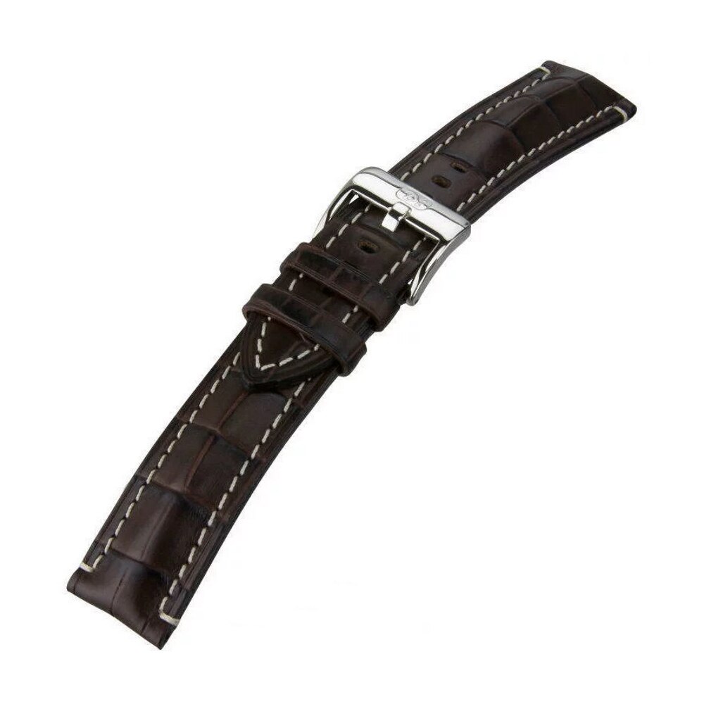 Curea de ceas Di-Modell Bali Chrono 3165-28242, 24mm, Maro inchis, catarama argintie