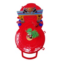 Set Circuit de Masini cu Semne de Circulatie si o Masina de Politie, Rosie