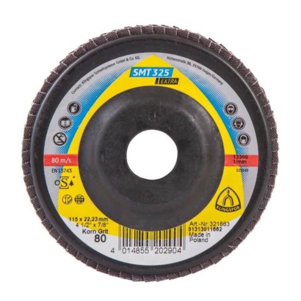 Disc Lamelar KLINGSPOR SMT 325 Extra GEW P60, 115x22 mm, pentru Otel, Discuri Lamelare, KLINGSPOR Discuri Lamelare, Discuri si Accesorii Polizoare, Materiale Abrazive
