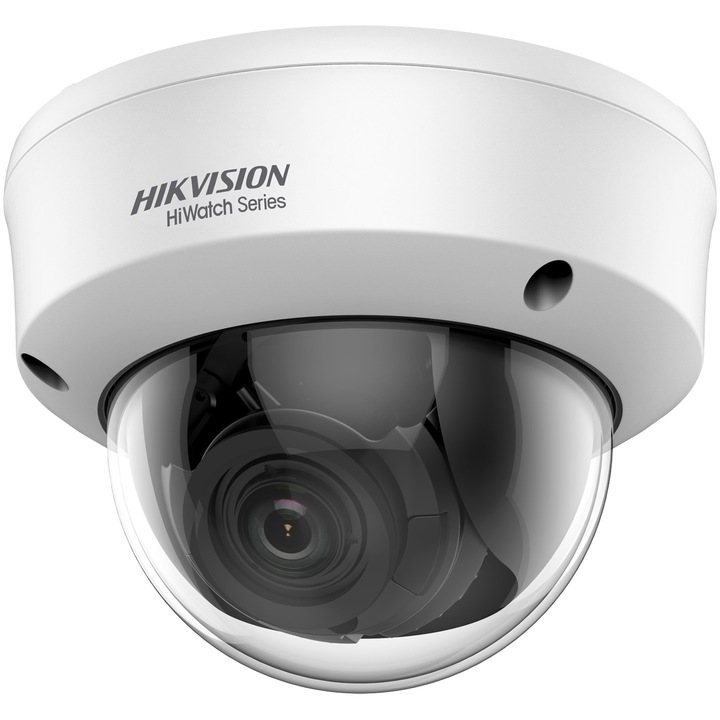 Камера за наблюдение Hikvision HiWatch Turbo HD Dome, 4MP, 2.8-12 мм Vari Focal Lens, EXIR Dome, IP66, Бяла