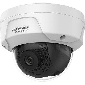 Camera de supraveghere Hikvision HiWatch IP Dome, 2MP, lentila 2.8mm, IK10, IR 30metri, PoE, Support mobile monitoring, carcasa metal, Alb/Negru Camera de supraveghere Hikvision HiWatch IP Dome, 2MP, lentila 2.8mm, IK10, IR 30metri, PoE, Support mobile monitoring, carcasa metal, Alb/Negru
