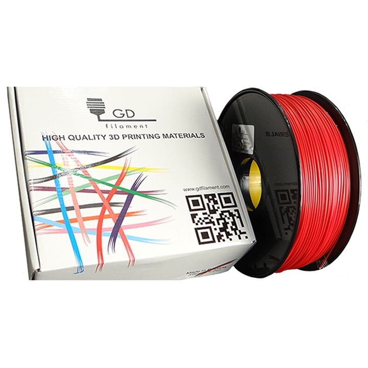 Консуматив за 3d принтер GD Filament PLA max, 1.75mm±0.05mm, червен обикновен