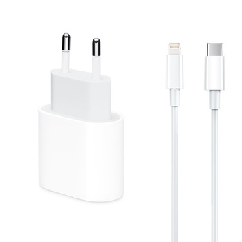 Incarcator compatibil Apple iPhone 11, iPhone 11 Pro, 11 Pro Max, alimentator retea fast charge, USB-C, 18 W, alb, cu cablu inclus Incarcator compatibil Apple iPhone 11, iPhone 11 Pro, 11 Pro Max, alimentator retea fast charge, USB-C, 18 W, alb, cu cablu inclus