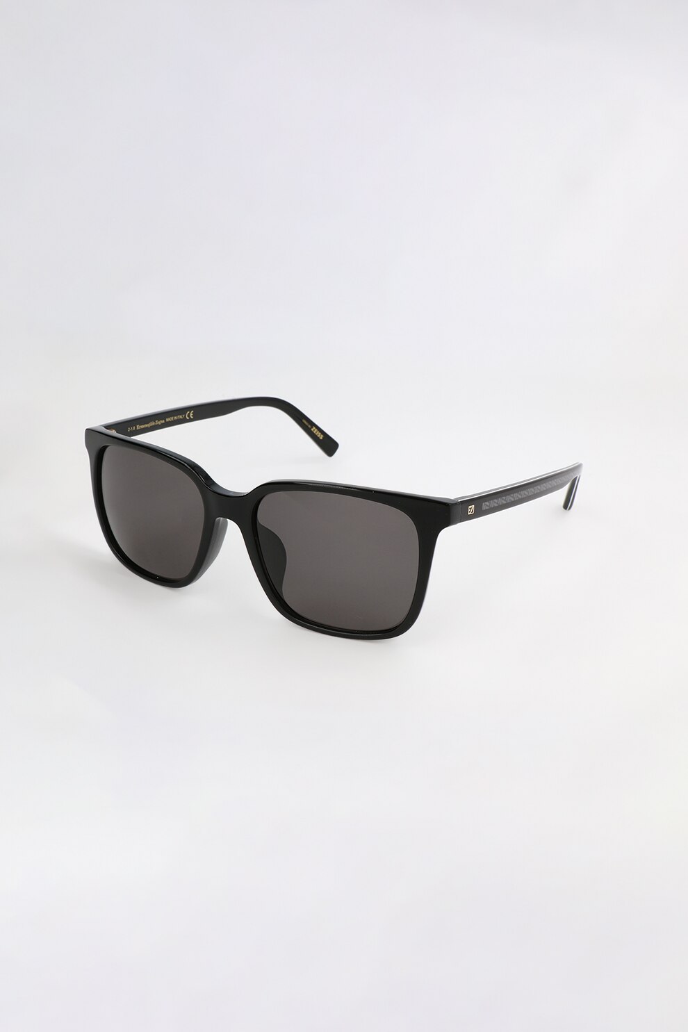 Ermenegildo Zegna, Ochelari de soare patrati, Negru, 58-18-150 Standard
