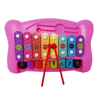 Jucarie Xilofon-Pian cu 8 Note Muzicale pentru Copii, Roz Jucarie Xilofon-Pian cu 8 Note Muzicale pentru Copii, Roz