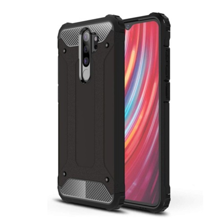 Xiaomi Redmi Note 8 Pro Forcell Armor defender ütésálló telefontok, Fekete