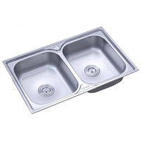 chiuveta bucatarie cu doua cuve blat satin accesorii incluse material inox anticalcar usor de montat dimensiuni 80 x 50 cm design modern argintiu imagen 22_0_
0