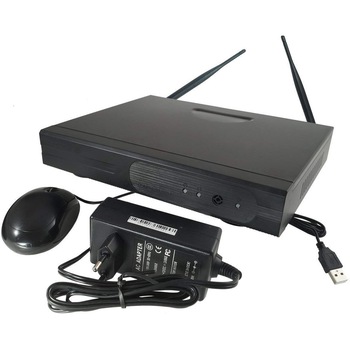 Kit Supraveghere si Securitate Profesional NVR, Wireless, 4 Camere Incluse, Compatibil IOS, Android & PC, Functie NightVison, Usor de Instalat si Montat, Design Modern, Alb&Negru Kit Supraveghere si Securitate Profesional NVR, Wireless, 4 Camere Incluse, Compatibil IOS, Android & PC, Functie NightVison, Usor de Instalat si Montat, Design Modern, Alb&Negru
