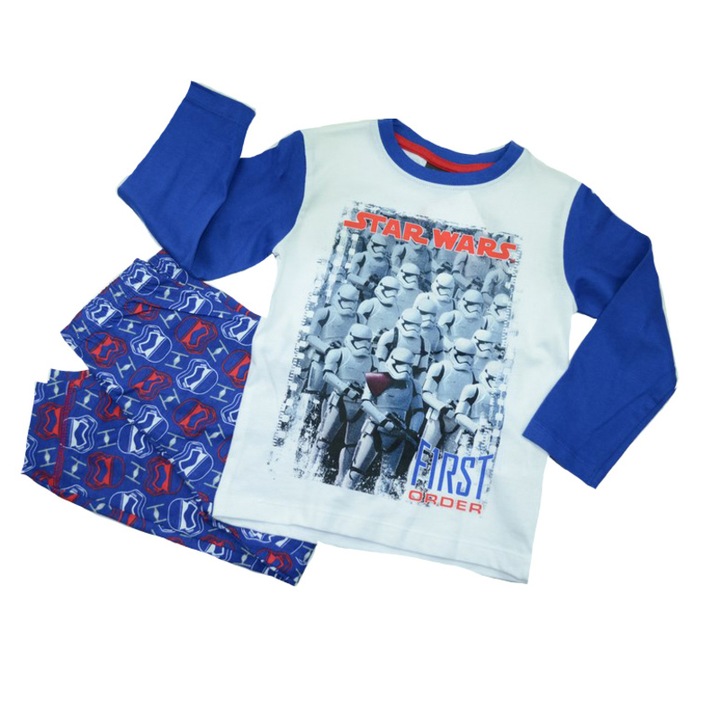 Pijama pentru baieti Star Wars Sun City PH2256A-116, Alb 116 CM
