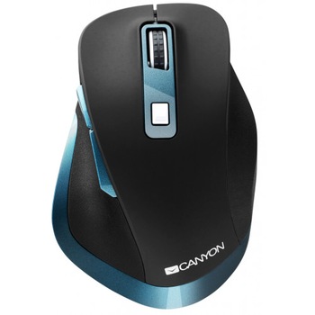 Mouse wireless Canyon CNS-CMSW14DG, 2.4GHz, 6 butoane, 2400DPI, Black/Blue Mouse wireless Canyon CNS-CMSW14DG, 2.4GHz, 6 butoane, 2400DPI, Black/Blue