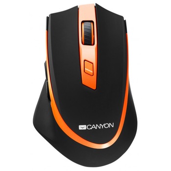Mouse wireless Canyon CNS-CMSW13BO, 2.4GHz, 6 butoane, 2400DPI, Black/Orange Mouse wireless Canyon CNS-CMSW13BO, 2.4GHz, 6 butoane, 2400DPI, Black/Orange
