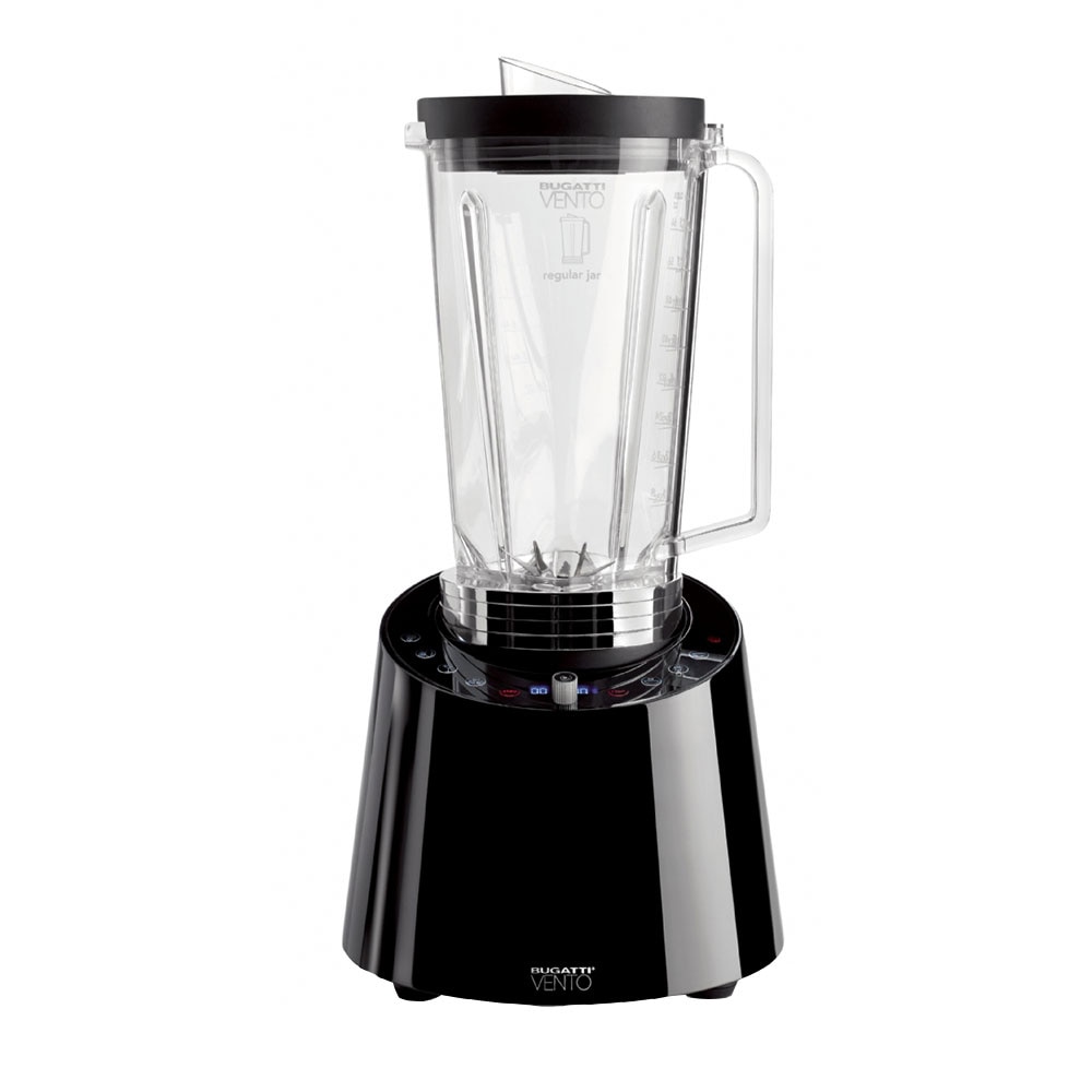 Smart Power Blender Professional Casa Bugatti, Vento, TritanBPA free, capacitate 2L, 7 programe prestabilite, 60 trepte de viteza, 1000W, 4.27 HP, negru