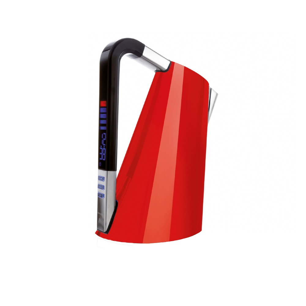 Fierbator electric inteligent Casa Bugatti, Vera Kettle, 45-100 grade, corp din inox, rosu, capacitate 1.7L, programare digitala
