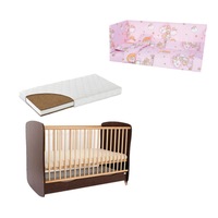 set 3 produse - patut copii wenghe cu leganare 120x60 cm  saltea cocosburete husa detasabila  lenjerie copii 7 piese lj008 imagen 4_0_
0