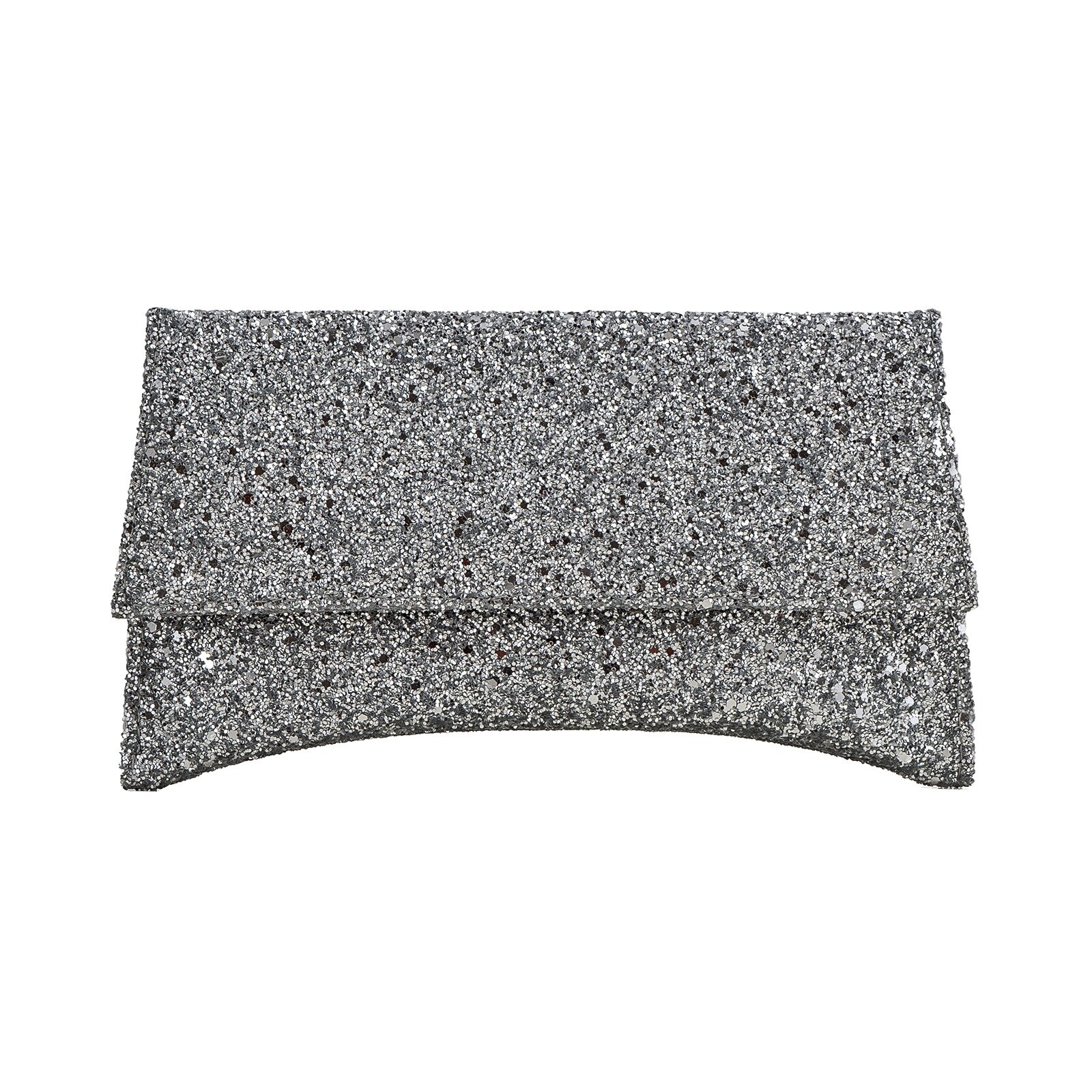 Poseta plic Maia, din piele argintie glitter