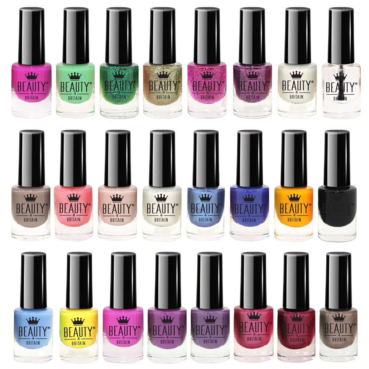 Lac de unghii Beauty4Britain, 'Olivia', set A, multicolor, 24 bucati x 5 ml