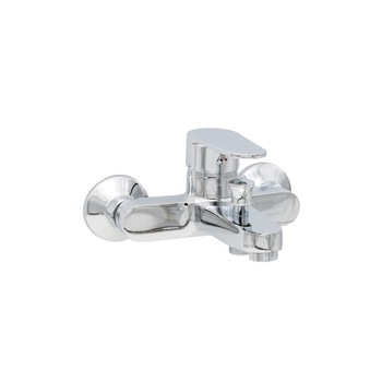 Baterie de cada cu teava fixa, Gelamor, 2081, alama, crom, set de dus inclus Baterie de cada cu teava fixa, Gelamor, 2081, alama, crom, set de dus inclus