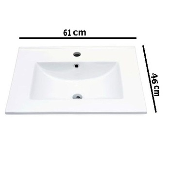 Lavoar baie SLIM-61 cm,ceramica,Alb lucios Lavoar baie SLIM-61 cm,ceramica,Alb lucios