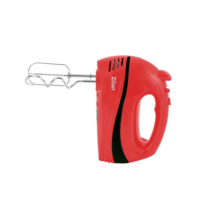 Електрически смесител ZILAN ZLN-8401, 300W, 5 скорости, Червен