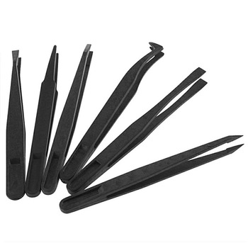 Set 8 pensete din fibra de carbon antistatica de mare precizie pentru elecronice, telefoane, Negru, BBL1255 Set 8 pensete din fibra de carbon antistatica de mare precizie pentru elecronice, telefoane, Negru, BBL1255