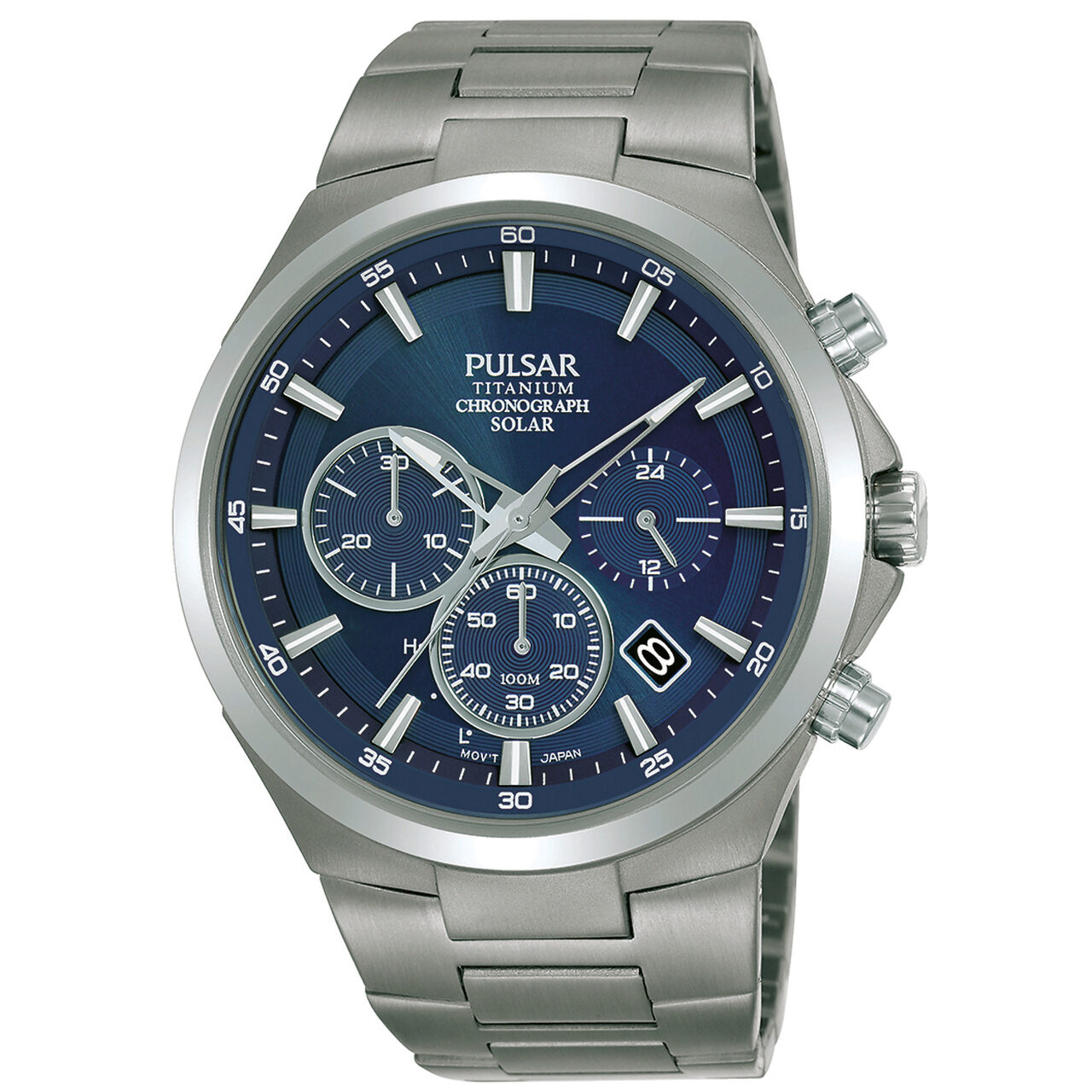 Ceas barbatesc Pulsar PZ5095X1 Solar 44mm, 10ATM, Gri