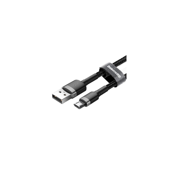 Univerzális Micro USB kábel 1M / 2,4A - Baseus Cafule CAMKLF-BG1 fekete/szürke