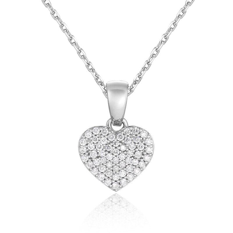 Pandantiv Inima cu Lant Blanco's Aur 18k Diamante, Ajustabil 40-45 PH2705-W